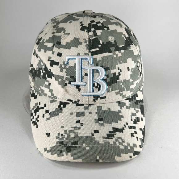 Tampa Bay Rays MLB Snap Back Hat Cap Gomatchup Gray Pixel Camouflage Camo Mens - Picture 1 of 14